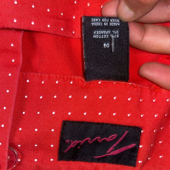 Torrid Red White Polka Dot Button-Back Midi Straight Pencil Skirt Women's Sz 14 - Picture 7 of 8